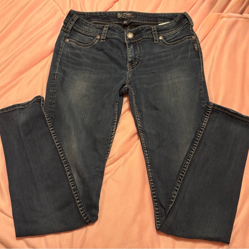 Silver Jeans Dark Blue Straight Leg Women's Jeans